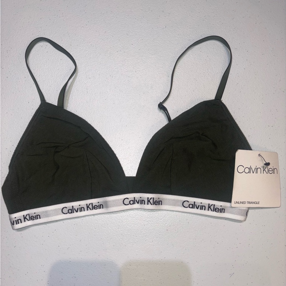 Calvin Klein Olive Green Triangle Bralette